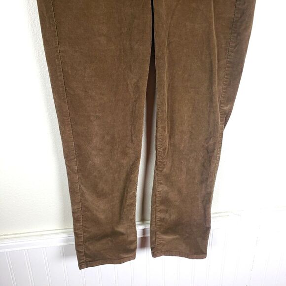 Women's J. Jill Brown Ribbed Corduroy Straight Leg Mid Rise Pants Size 12P - Picture 6 of 9